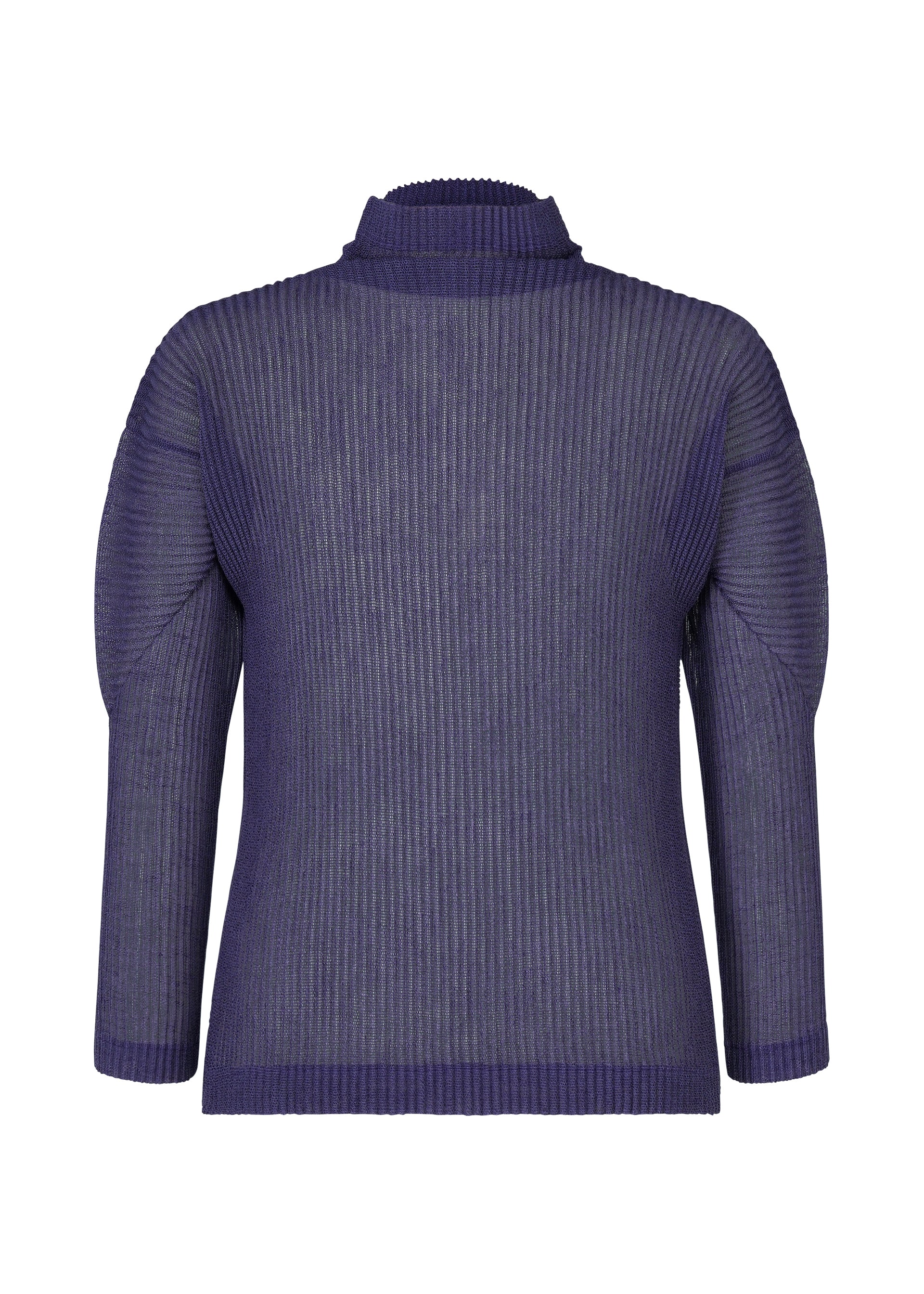 A product shot of the HOMME PLISSÉ ISSEY MIYAKE RUSTIC MESH top in blue.