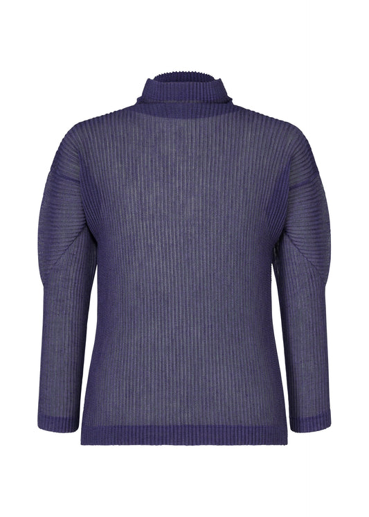 A product shot of the HOMME PLISSÉ ISSEY MIYAKE RUSTIC MESH top in blue.
