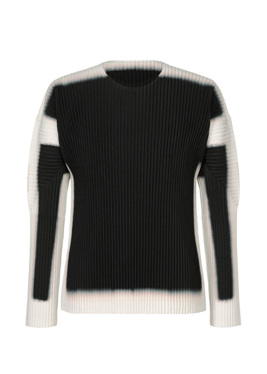 A product shot of the HOMME PLISSÉ ISSEY MIYAKE FRAMEWORK : CHUSEN top in black.
