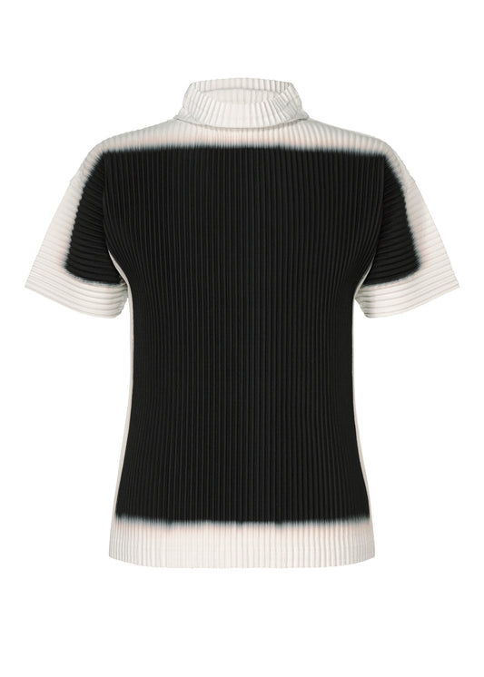A product shot of the HOMME PLISSÉ ISSEY MIYAKE FRAMEWORK : CHUSEN top in black.