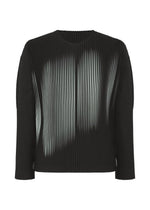 A product shot of the HOMME PLISSÉ ISSEY MIYAKE IN THE SHADOW top in shadow black.