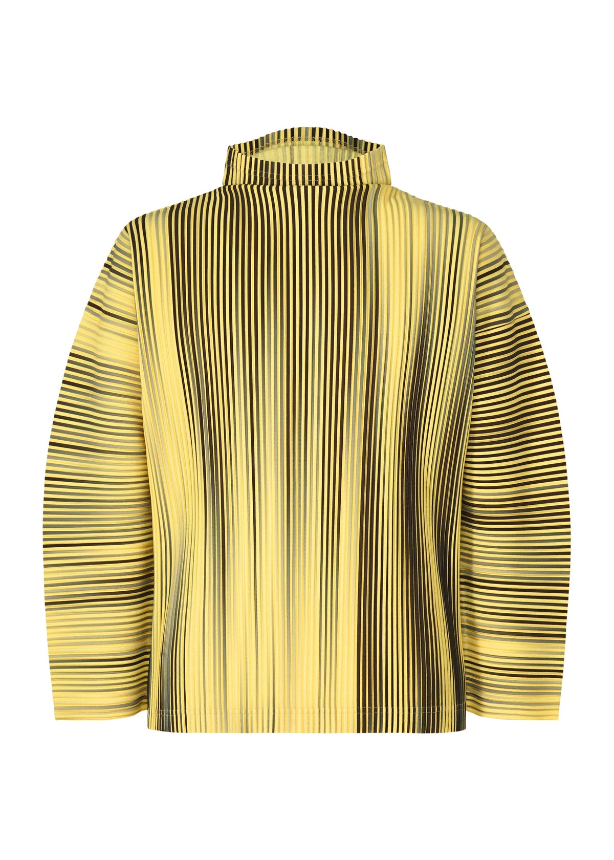A product shot of the HOMME PLISSÉ ISSEY MIYAKE BLEND OF LIGHTS top in yellow.
