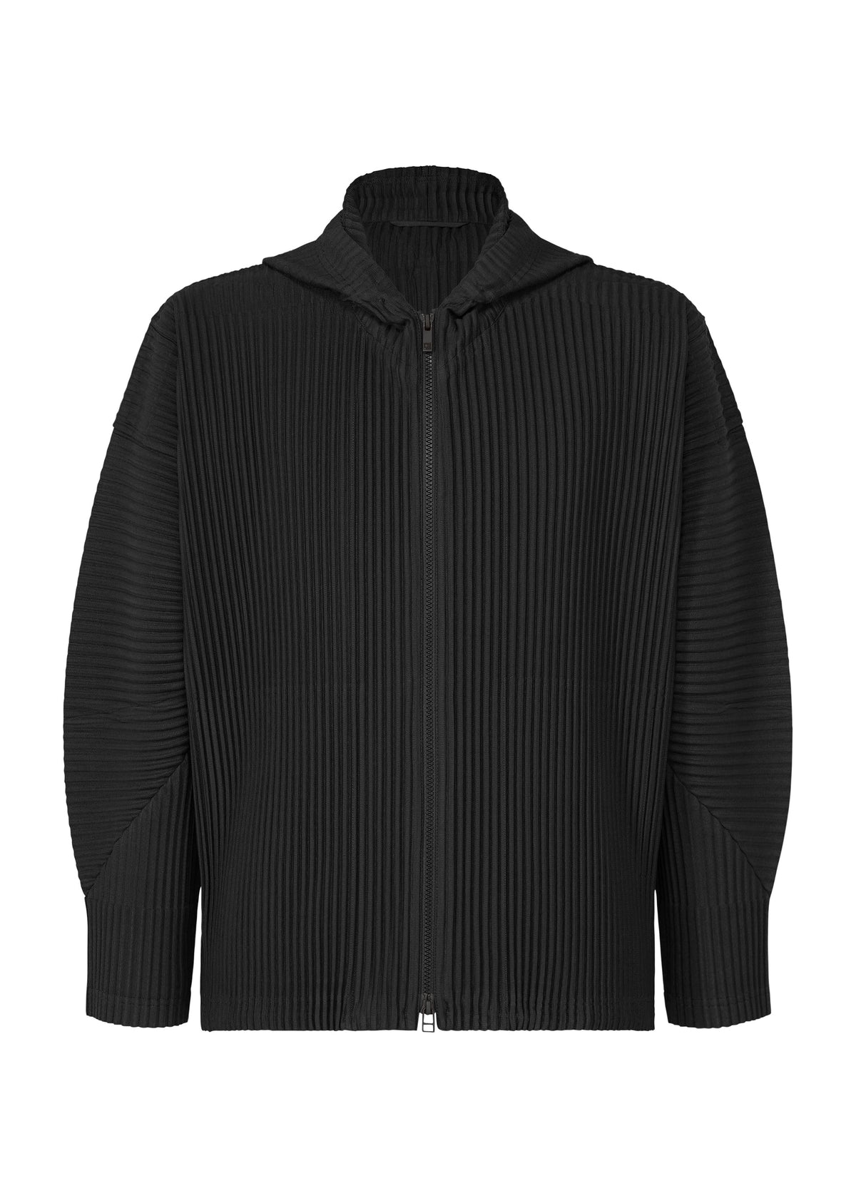 A product shot of the HOMME PLISSÉ ISSEY MIYAKE MONTHLY COLORS : JULY jacket in black.