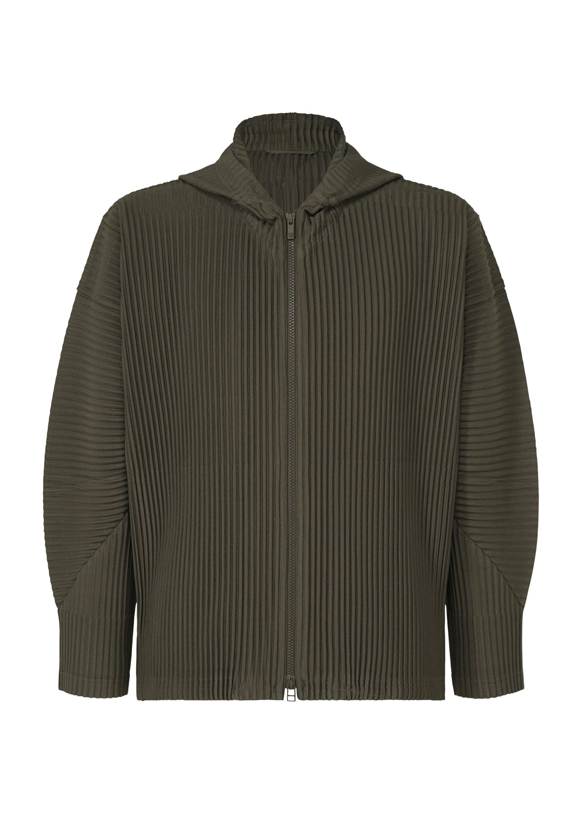 A product shot of the HOMME PLISSÉ ISSEY MIYAKE MONTHLY COLORS : JULY jacket in shade grayish brown.