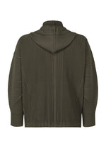 A detail shot of the HOMME PLISSÉ ISSEY MIYAKE MONTHLY COLORS : JULY jacket.