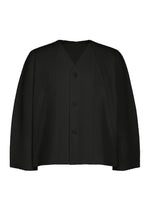 A product shot of the HOMME PLISSÉ ISSEY MIYAKE SLASH jacket in black.