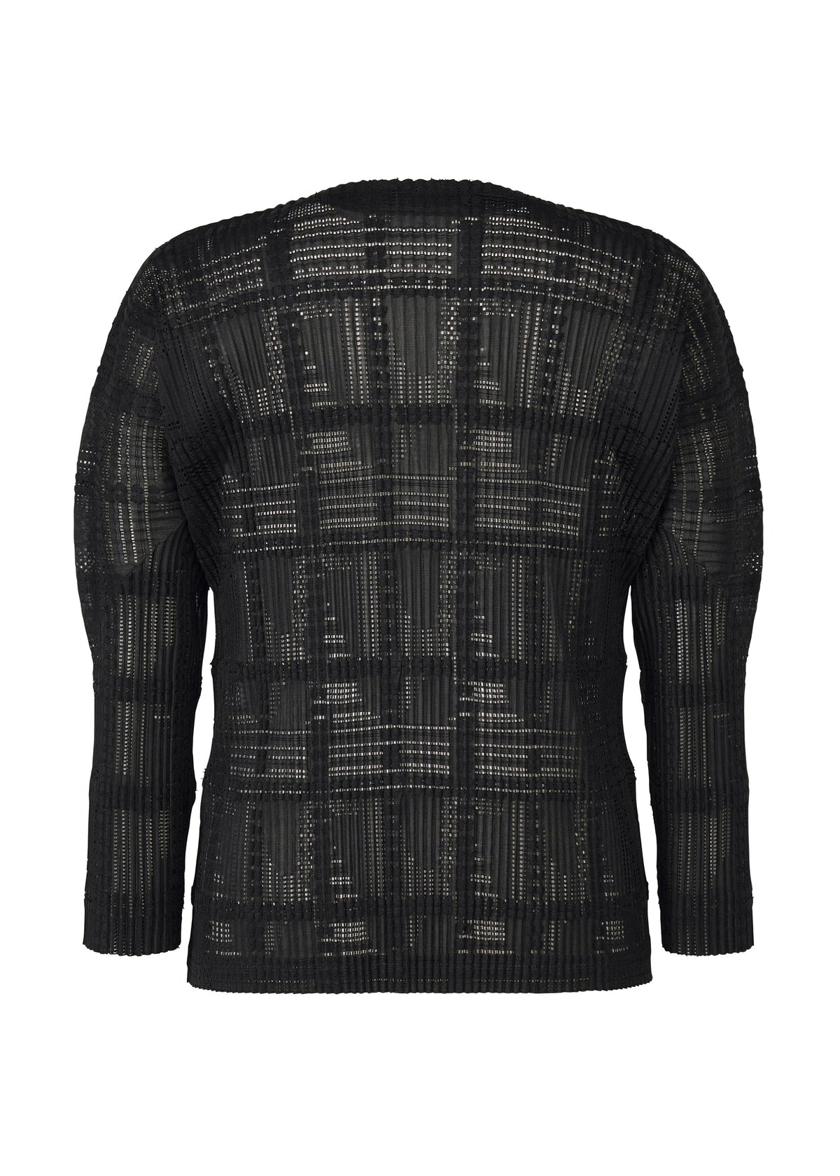 A detail shot of the HOMME PLISSÉ ISSEY MIYAKE LACE GRID PLEATS jacket.