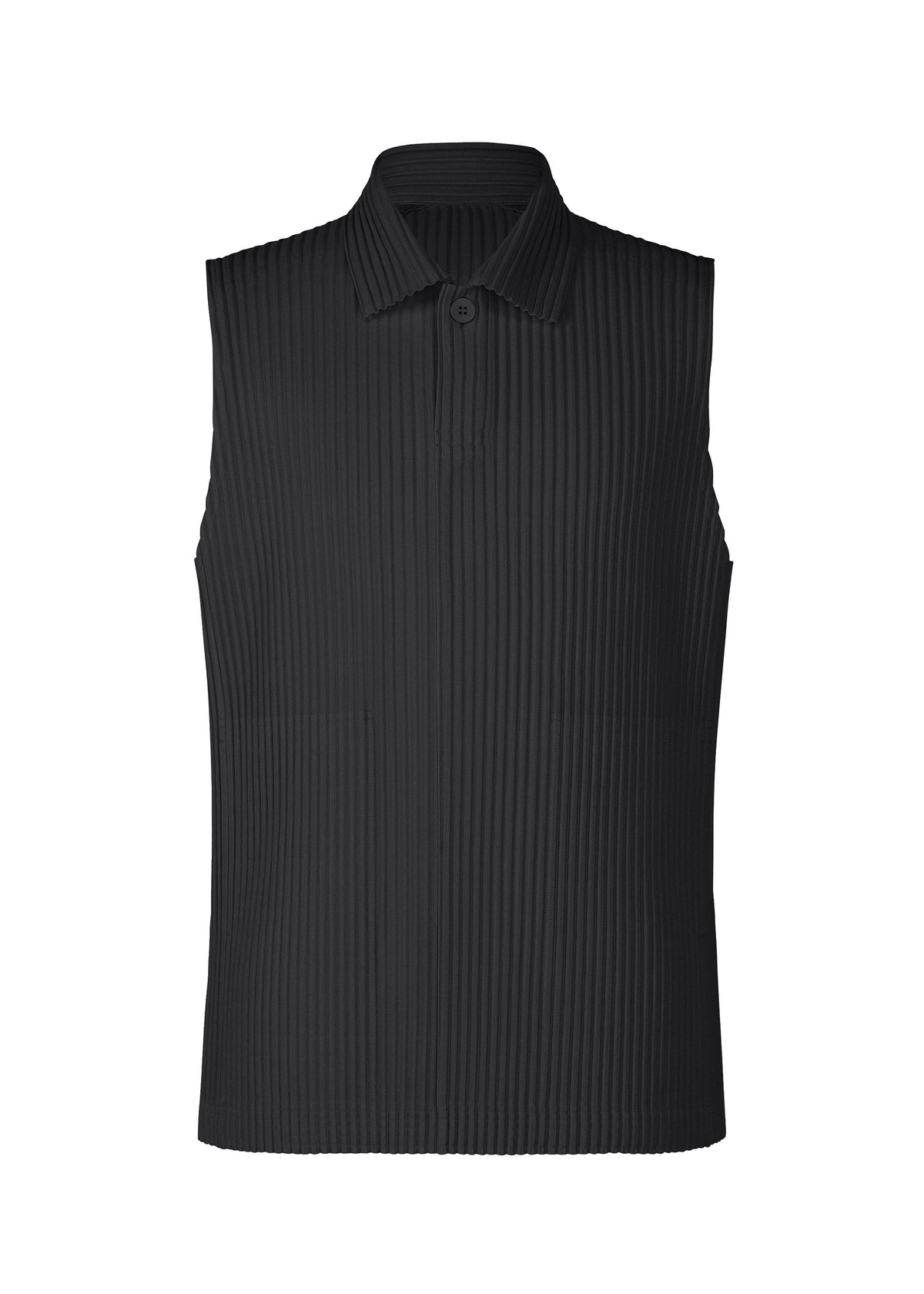A product shot of the HOMME PLISSÉ ISSEY MIYAKE MONTHLY COLORS : JULY shirt in black.