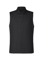 A product shot of the HOMME PLISSÉ ISSEY MIYAKE MONTHLY COLORS : JULY shirt in black.