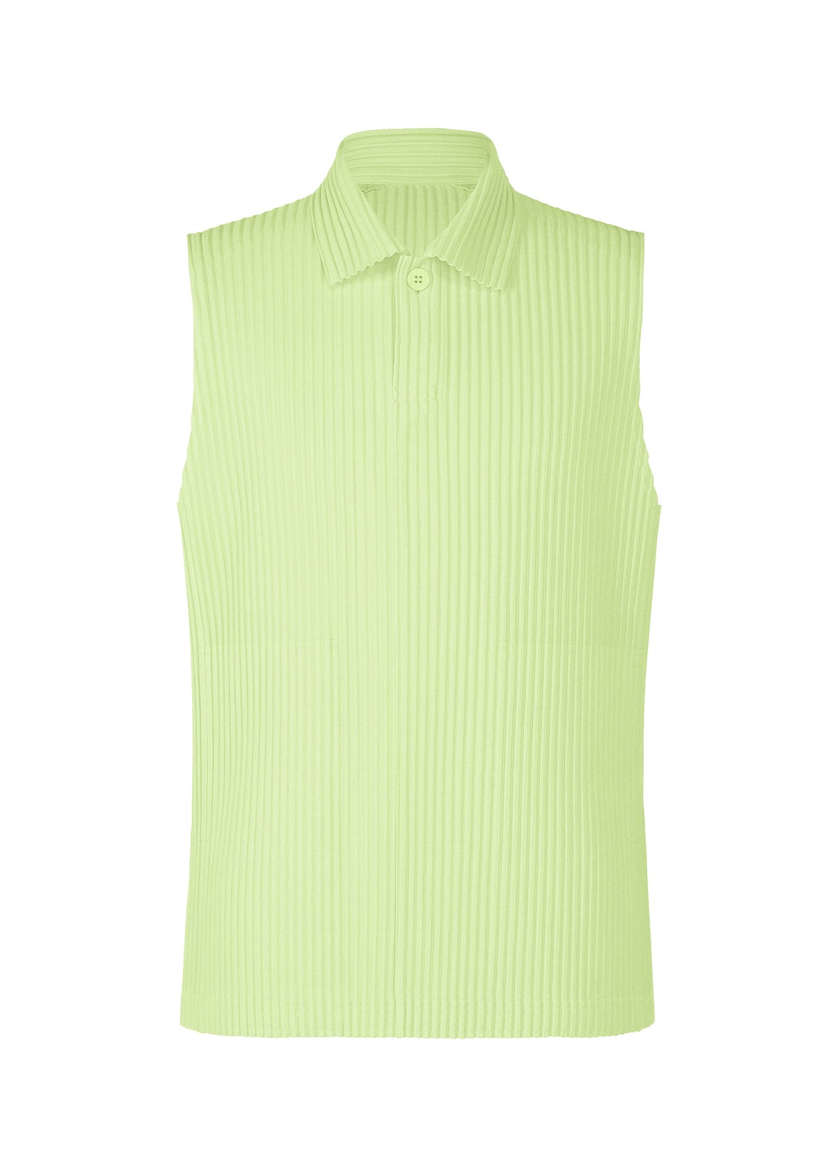 A product shot of the HOMME PLISSÉ ISSEY MIYAKE MONTHLY COLORS : JULY shirt in shine green.