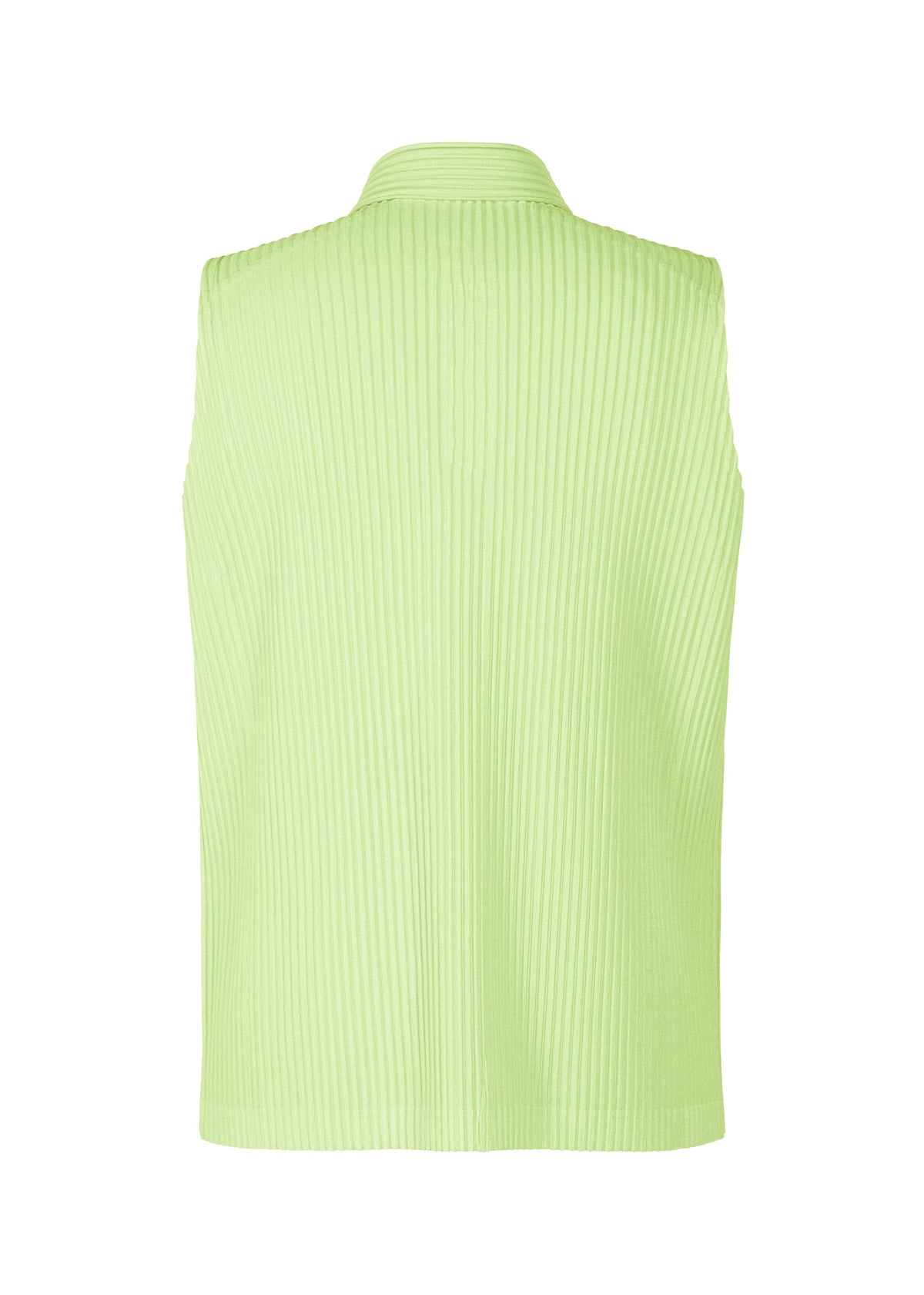 A detail shot of the HOMME PLISSÉ ISSEY MIYAKE MONTHLY COLORS : JULY shirt.