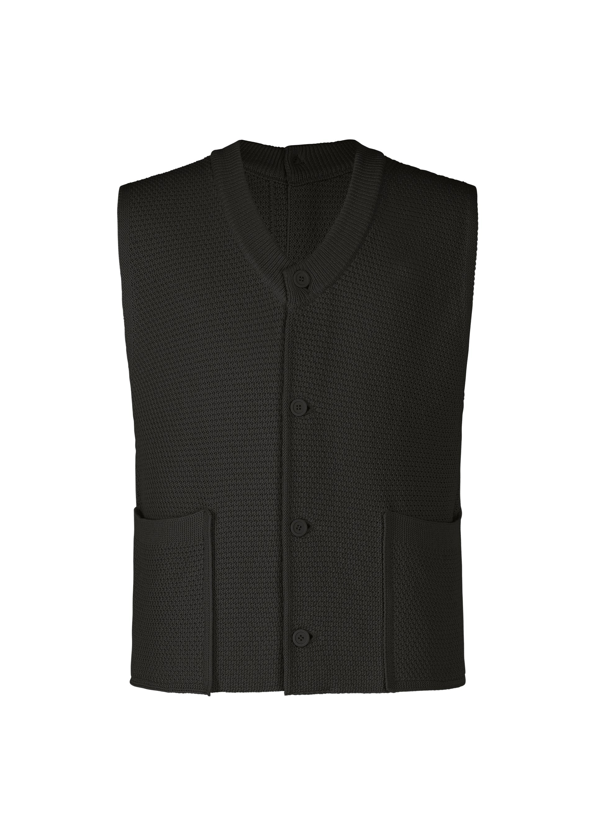 トップス me ISSEY MIYAKE knit vest RUSTIC KNIT Vest Black – The official ISSEY MIYAKE ONLINE STORE