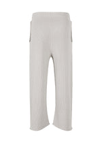 A detail shot of the HOMME PLISSÉ ISSEY MIYAKE BASIC KNIT trousers.