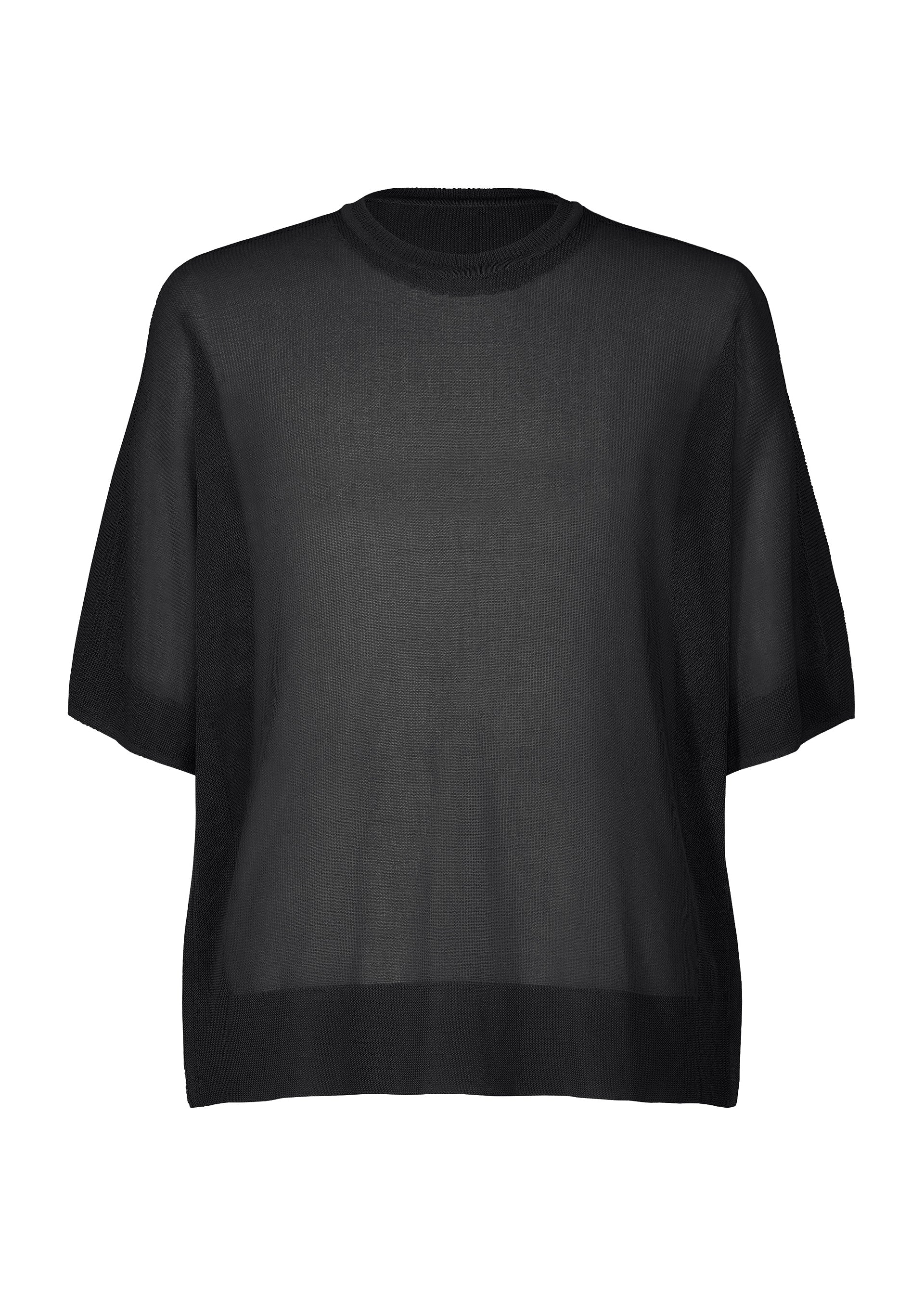 A product shot of the HOMME PLISSÉ ISSEY MIYAKE WASHI FRAMEWORK-T top in black.