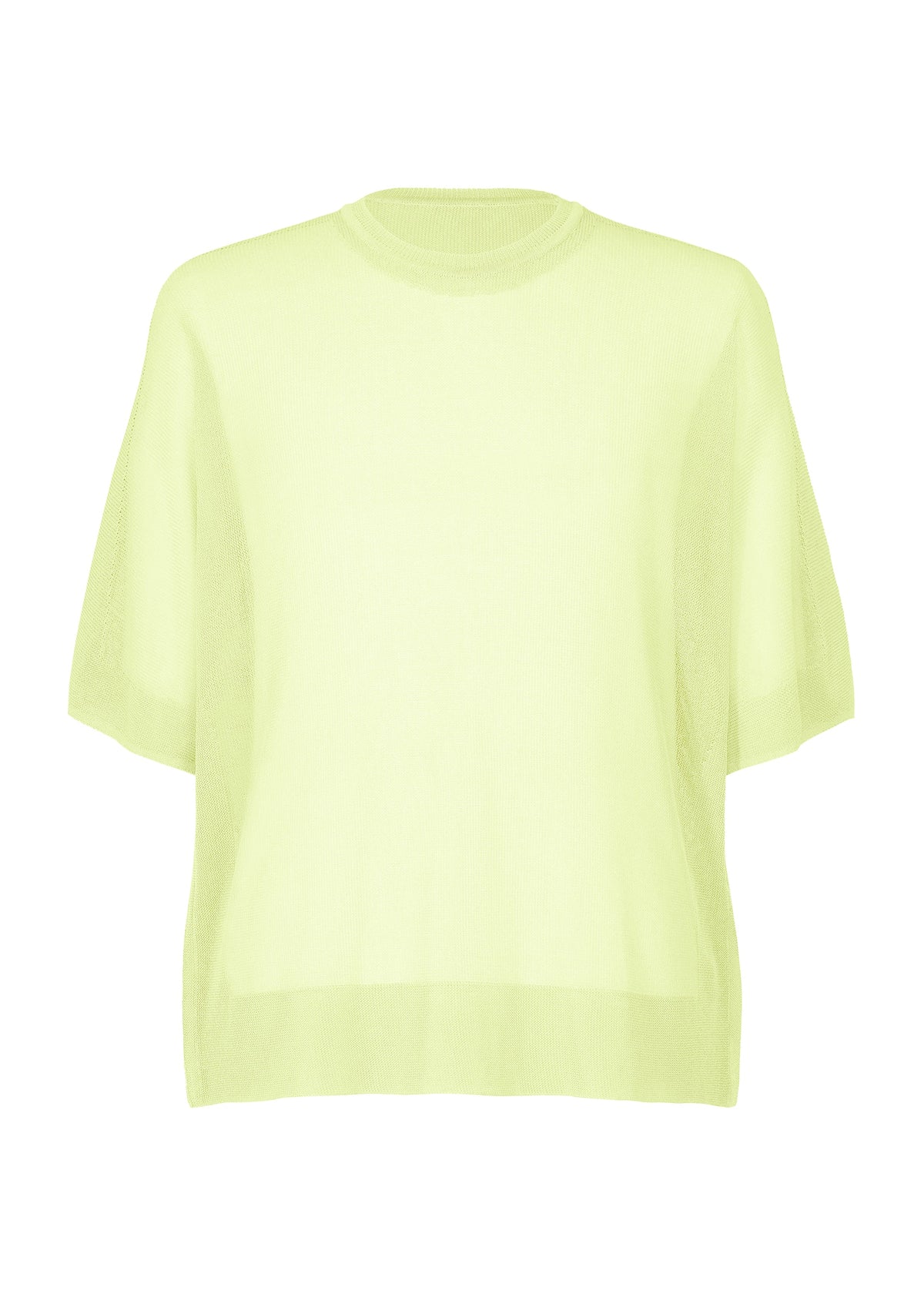 A product shot of the HOMME PLISSÉ ISSEY MIYAKE WASHI FRAMEWORK-T top in green.
