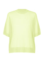 A product shot of the HOMME PLISSÉ ISSEY MIYAKE WASHI FRAMEWORK-T top in green.