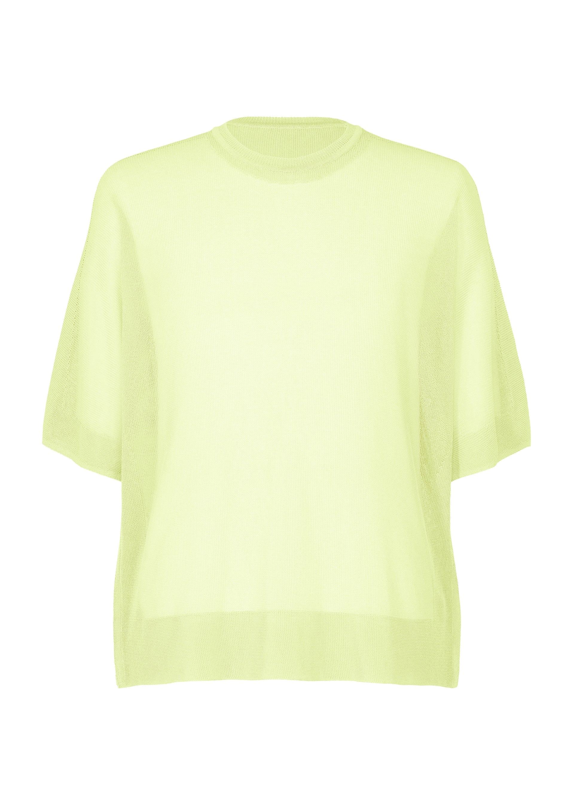 A product shot of the HOMME PLISSÉ ISSEY MIYAKE WASHI FRAMEWORK-T top in green.