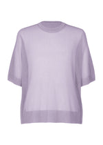 A product shot of the HOMME PLISSÉ ISSEY MIYAKE WASHI FRAMEWORK-T top in lavender.