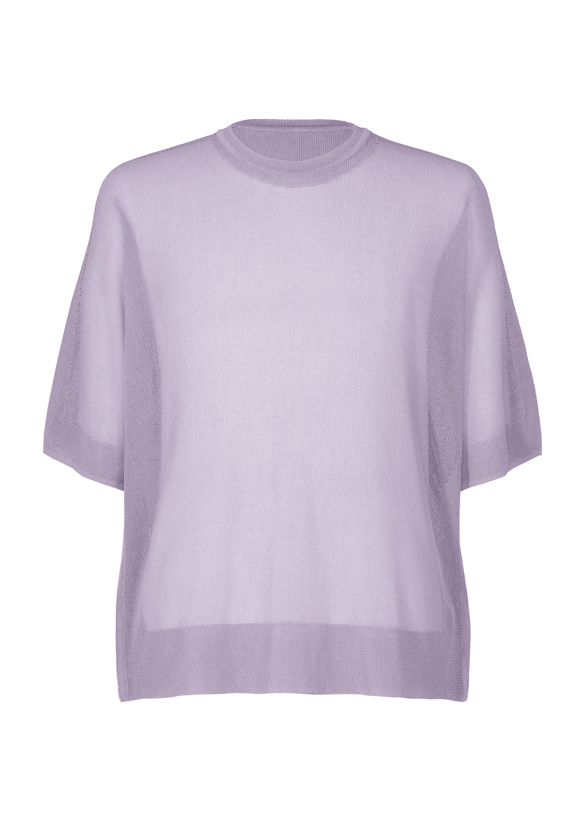 A product shot of the HOMME PLISSÉ ISSEY MIYAKE WASHI FRAMEWORK-T top in lavender.