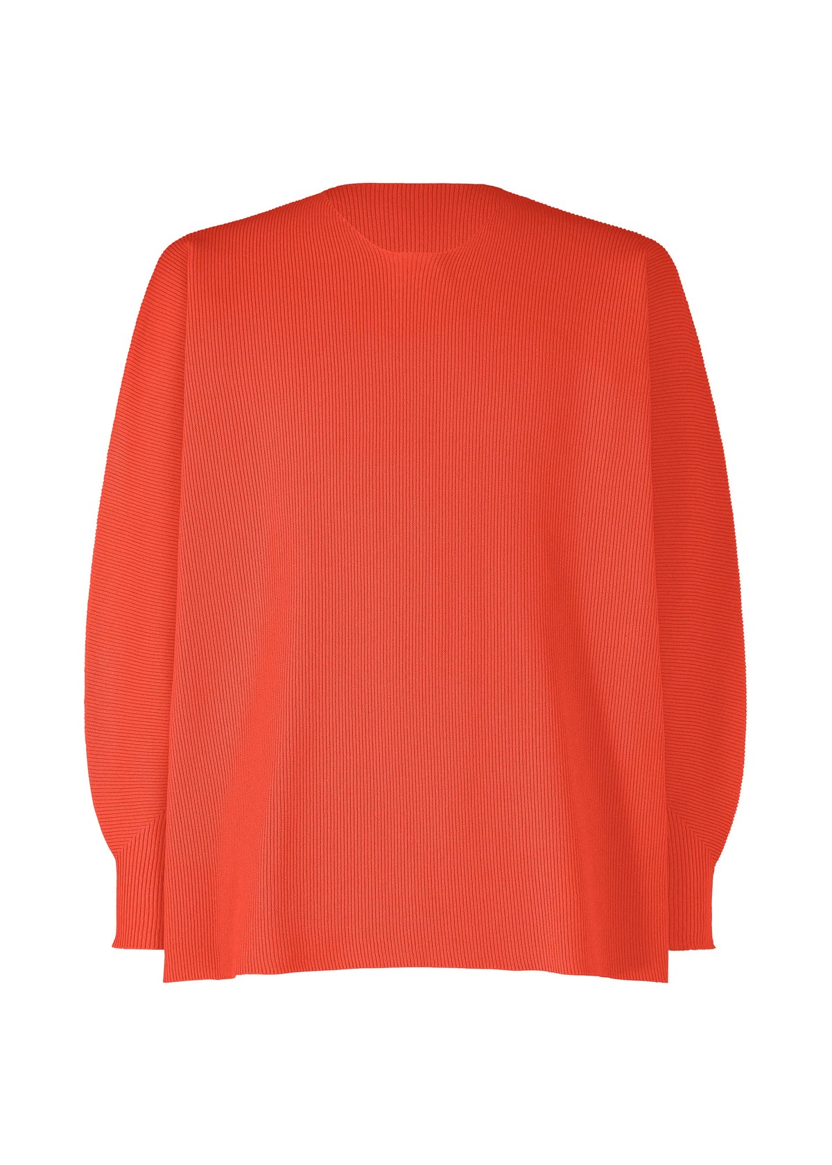 A product shot of the HOMME PLISSÉ ISSEY MIYAKE BASIC KNIT top in red.