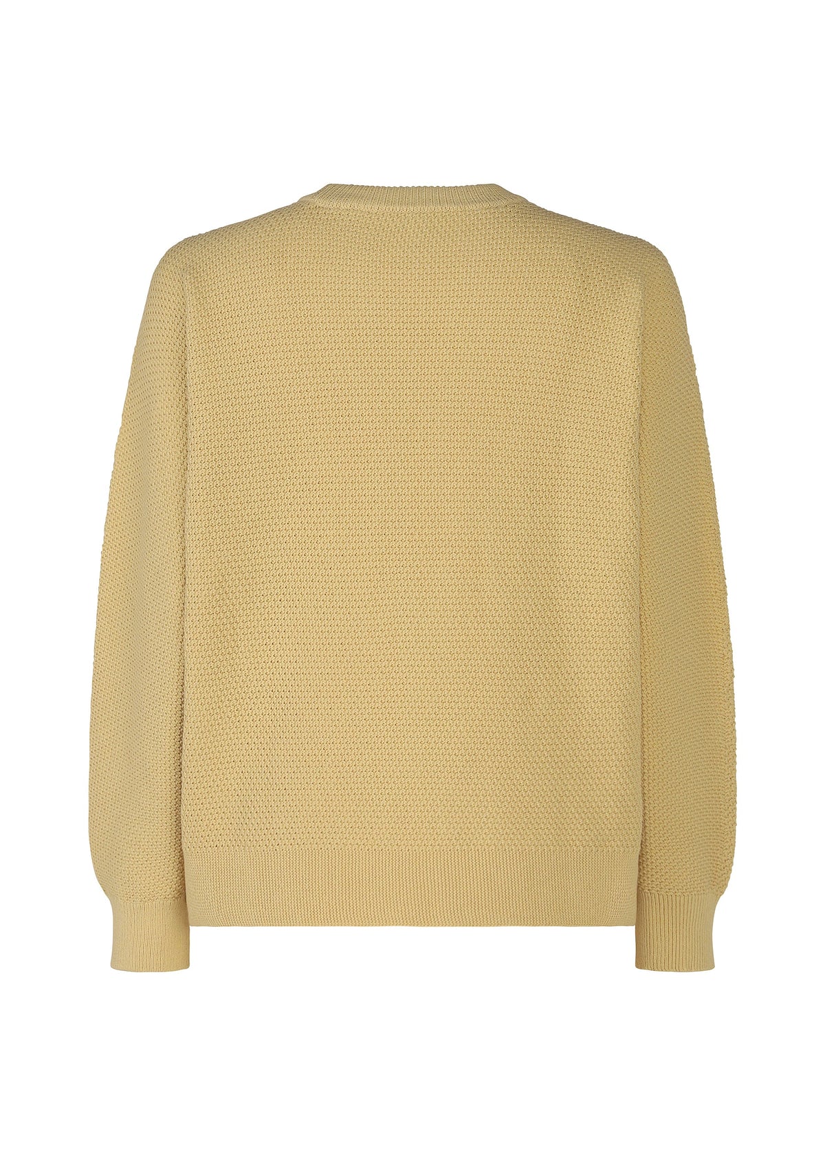 A detail shot of the HOMME PLISSÉ ISSEY MIYAKE RUSTIC KNIT top.