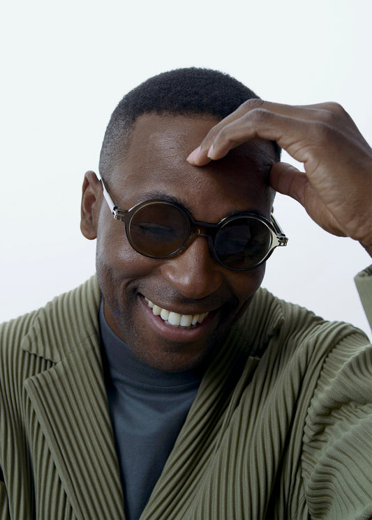 GEOMETRY ROUND Green Glasses