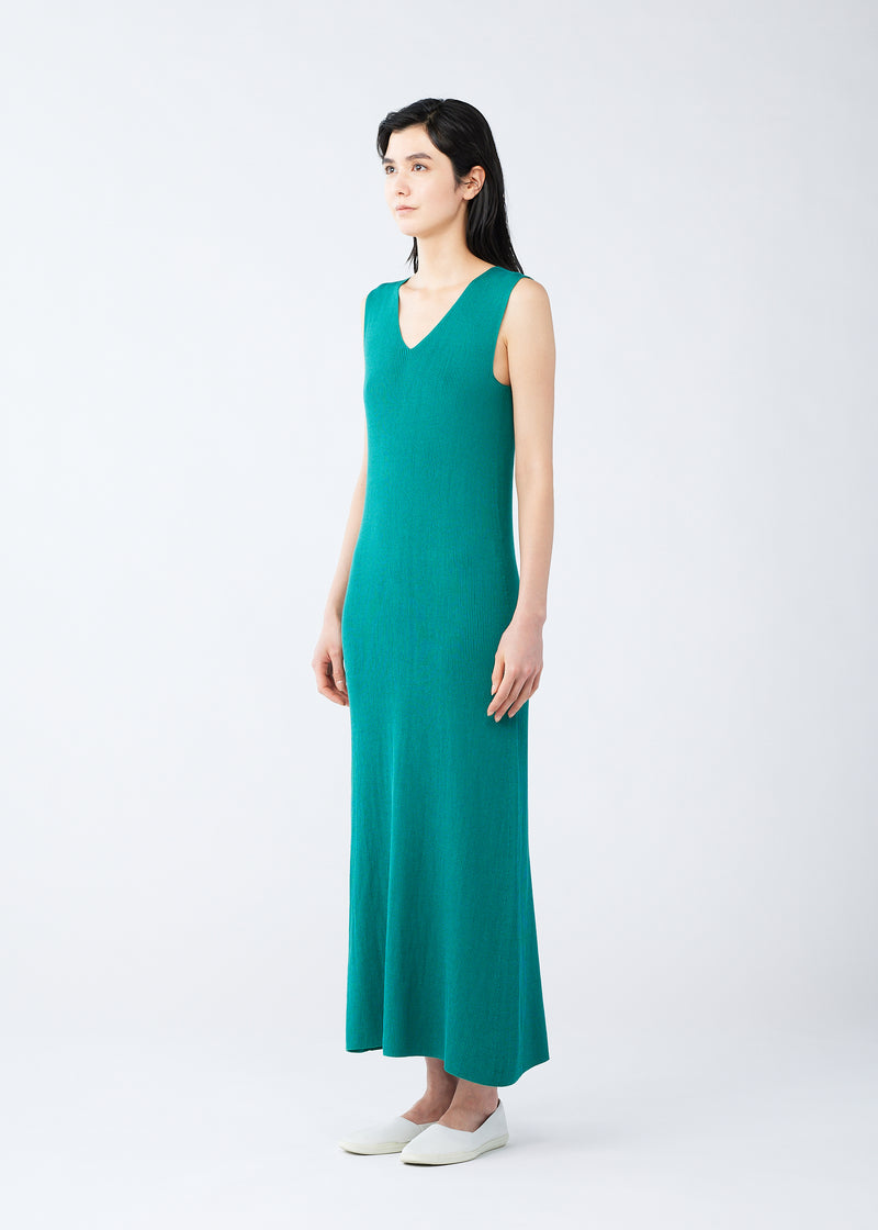 FLAT RIB KNIT Dress Blue Green