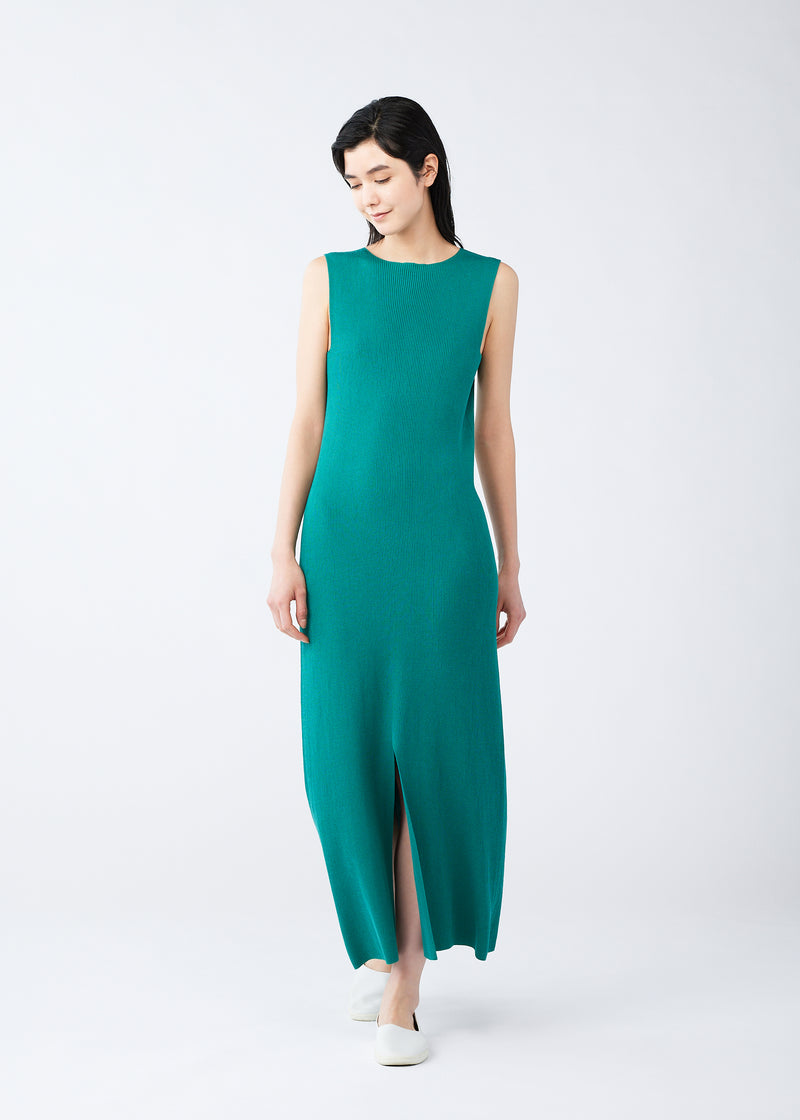 FLAT RIB KNIT Dress Blue Green