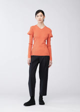 FLAT RIB KNIT Top Coral