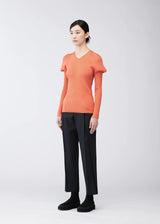 FLAT RIB KNIT Top Coral