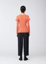 FLAT RIB KNIT Top Coral