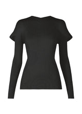 FLAT RIB KNIT Top Black