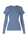 FLAT RIB KNIT Top Blue