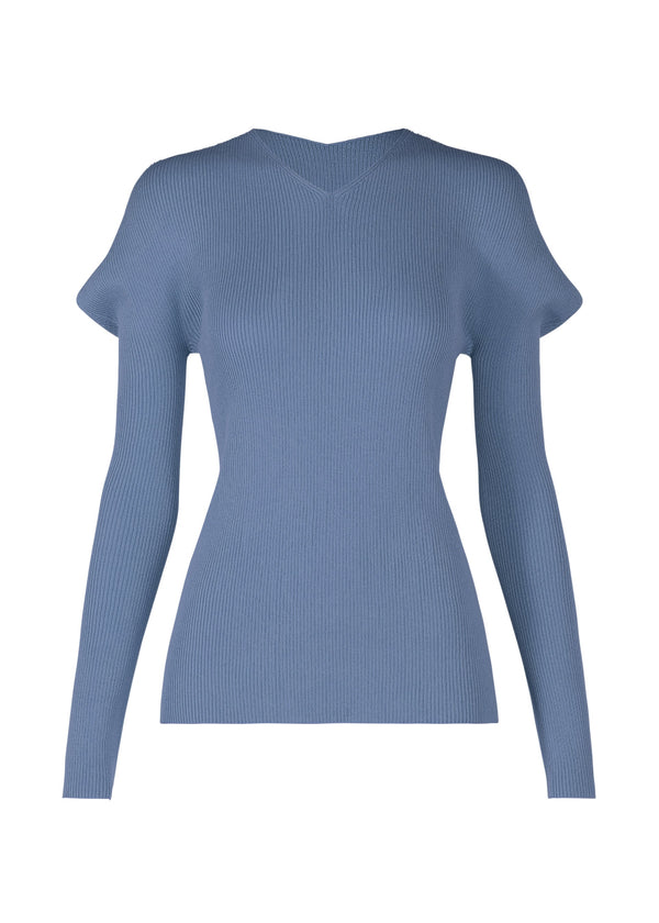 FLAT RIB KNIT Top Blue