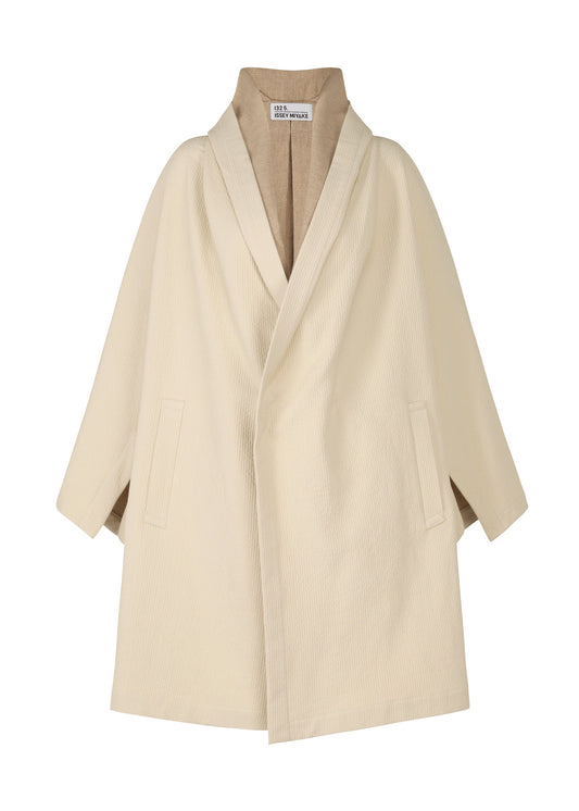 A product shot of the 132 5. ISSEY MIYAKE ONE CLOTH COAT coat in ivory (03).