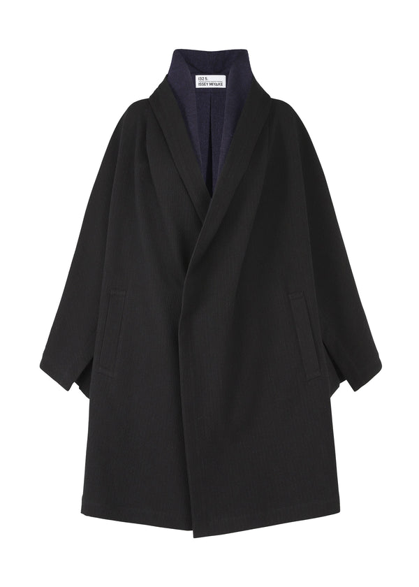 A product shot of the 132 5. ISSEY MIYAKE ONE CLOTH COAT coat in black (15).