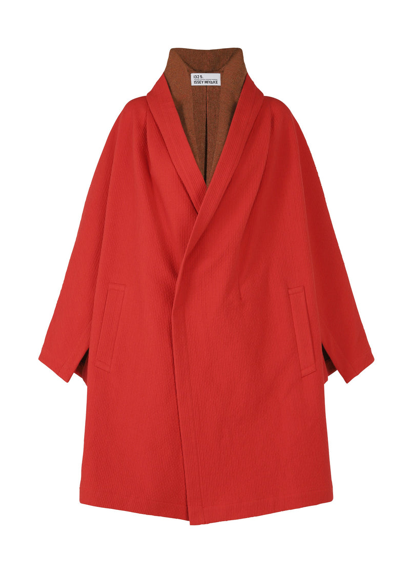 A product shot of the 132 5. ISSEY MIYAKE ONE CLOTH COAT coat in red (24).