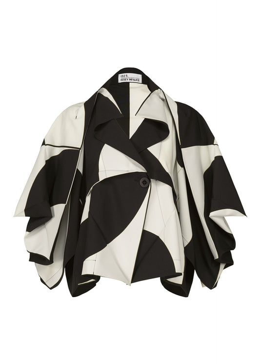 A product shot of the 132 5. ISSEY MIYAKE CIRCULAR TILES jacket in black (15).