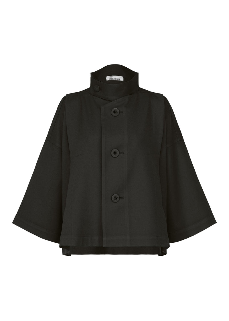 A product shot of the 132 5. ISSEY MIYAKE WOOL LIKE FLAT TUCK jacket in black (15).