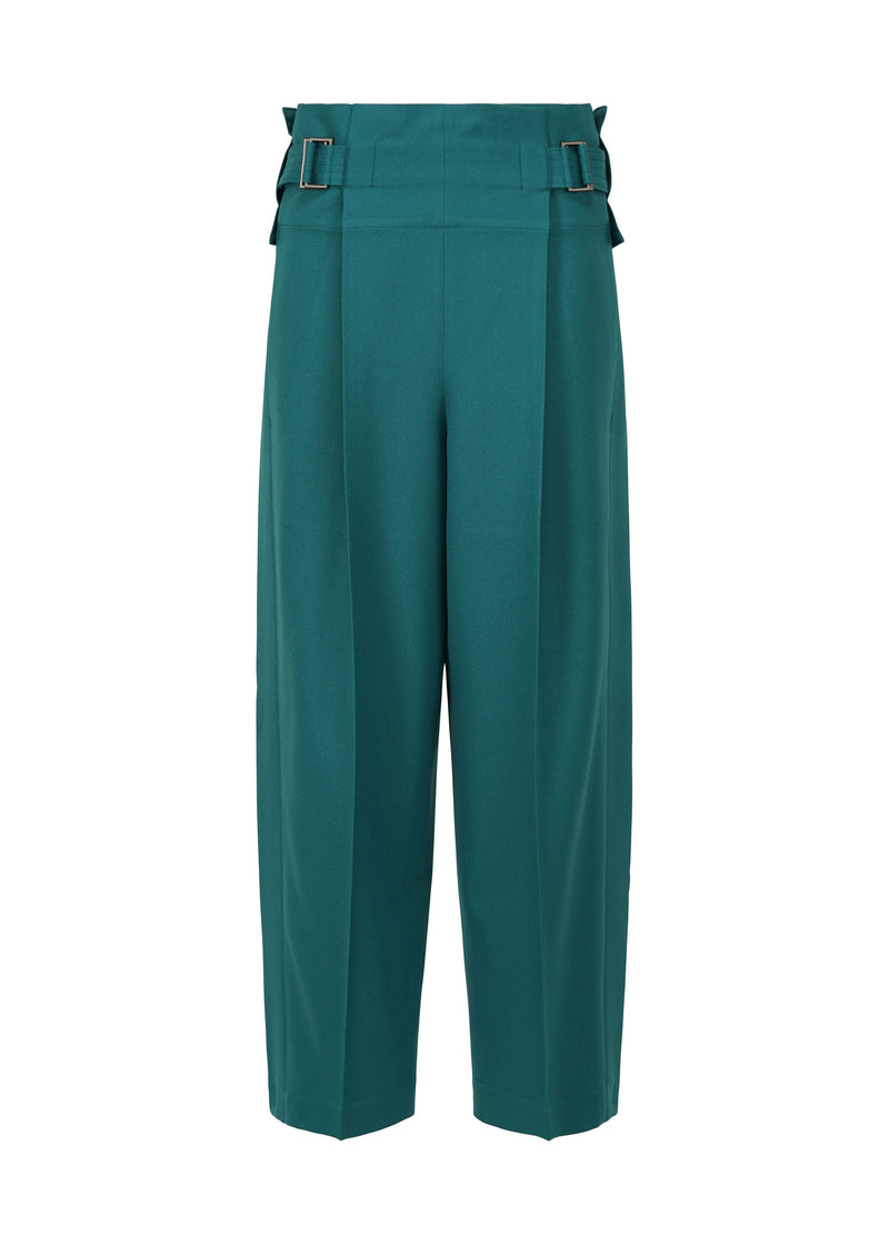 A product shot of the 132 5. ISSEY MIYAKE WOOL LIKE FLAT TUCK trousers in dark turquoise (74).