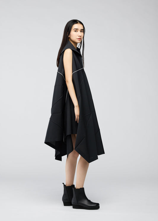 A model wears the 132 5. ISSEY MIYAKE NO.4 dress.