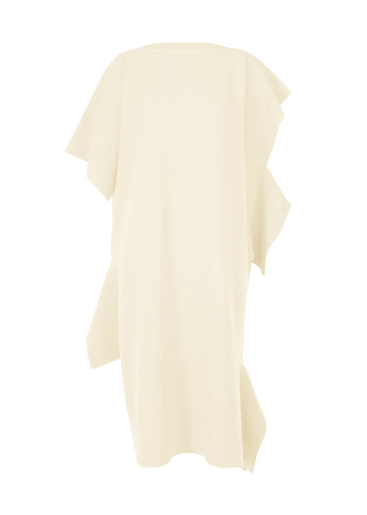 A product shot of the 132 5. ISSEY MIYAKE BRICK KNIT dress in off white (02).