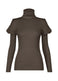 FLAT RIB KNIT Top Charcoal Brown