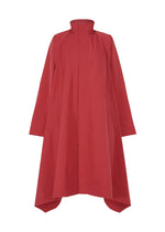 A product shot of the 132 5. ISSEY MIYAKE TRAPEZOID COAT coat in crimson (28).