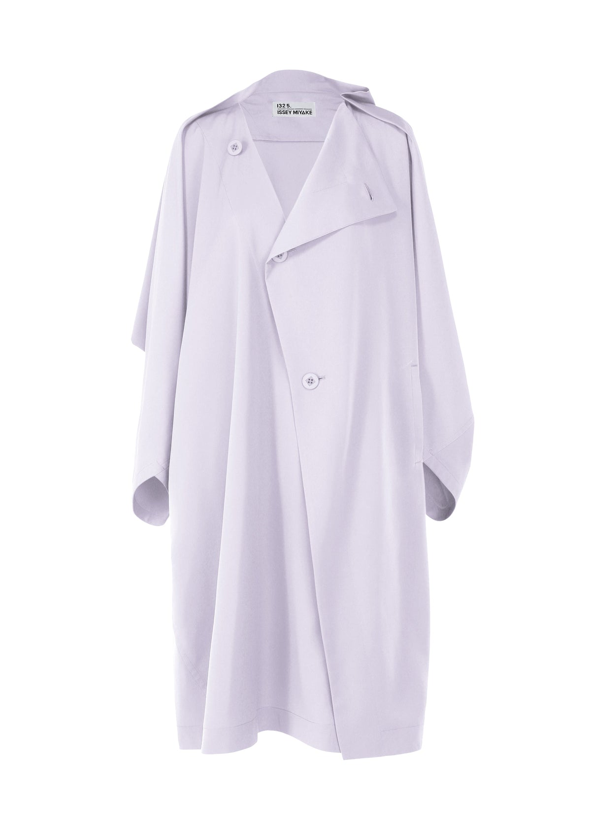 A product shot of the 132 5. ISSEY MIYAKE PARALLEL WRAP coat in icy white (04).