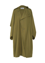 A product shot of the 132 5. ISSEY MIYAKE PARALLEL WRAP coat in khaki (65).