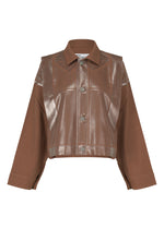 A product shot of the 132 5. ISSEY MIYAKE TUCKED FOIL jacket in brown (44).