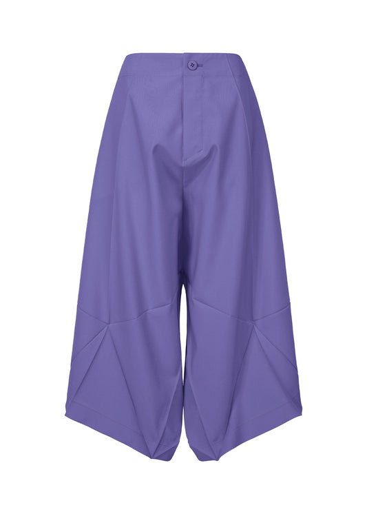 A product shot of the 132 5. ISSEY MIYAKE UNIFIED HALF CUBES trousers in blue violet (73).