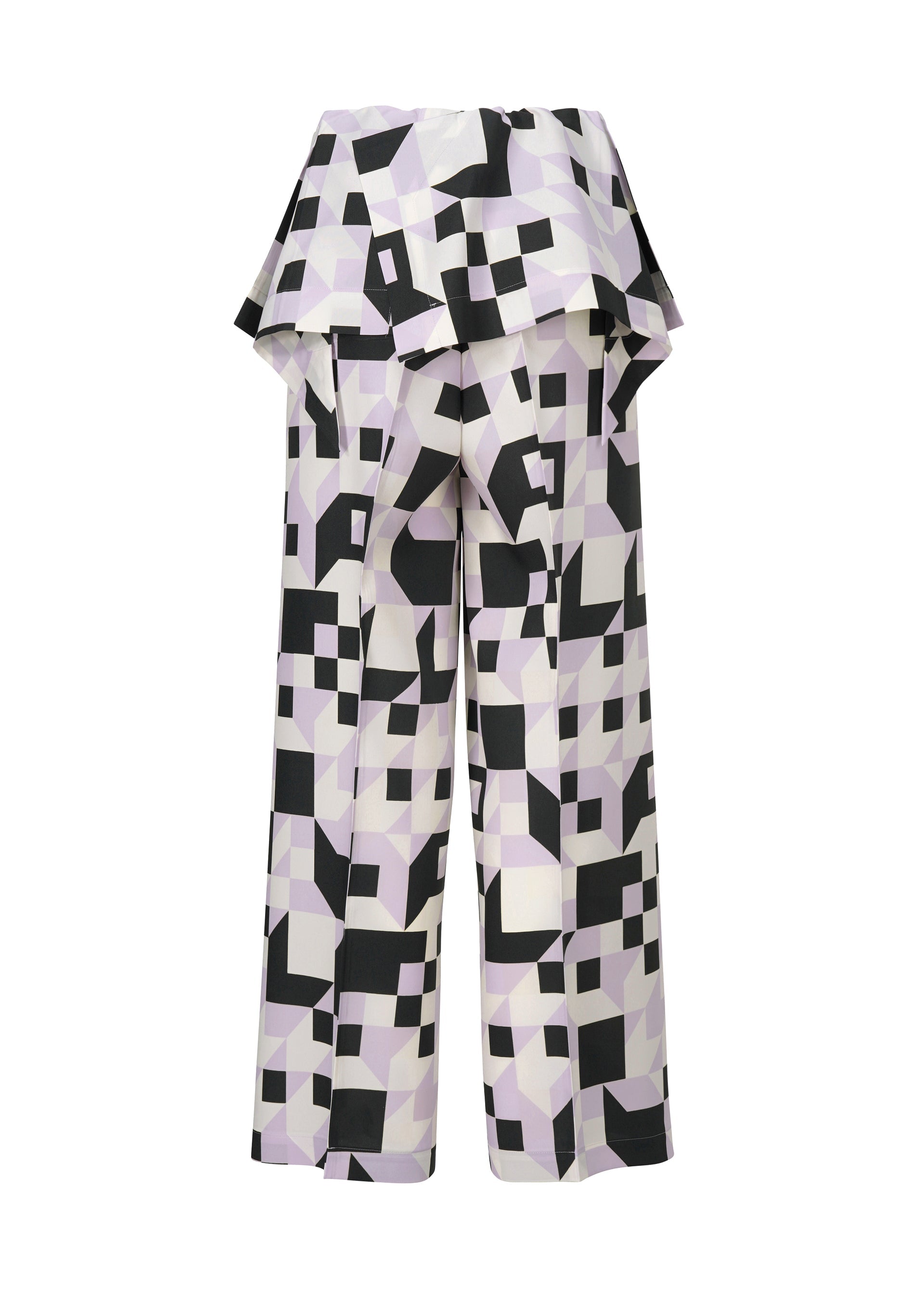 A detail shot of the 132 5. ISSEY MIYAKE BOX COMPOSITION trousers.