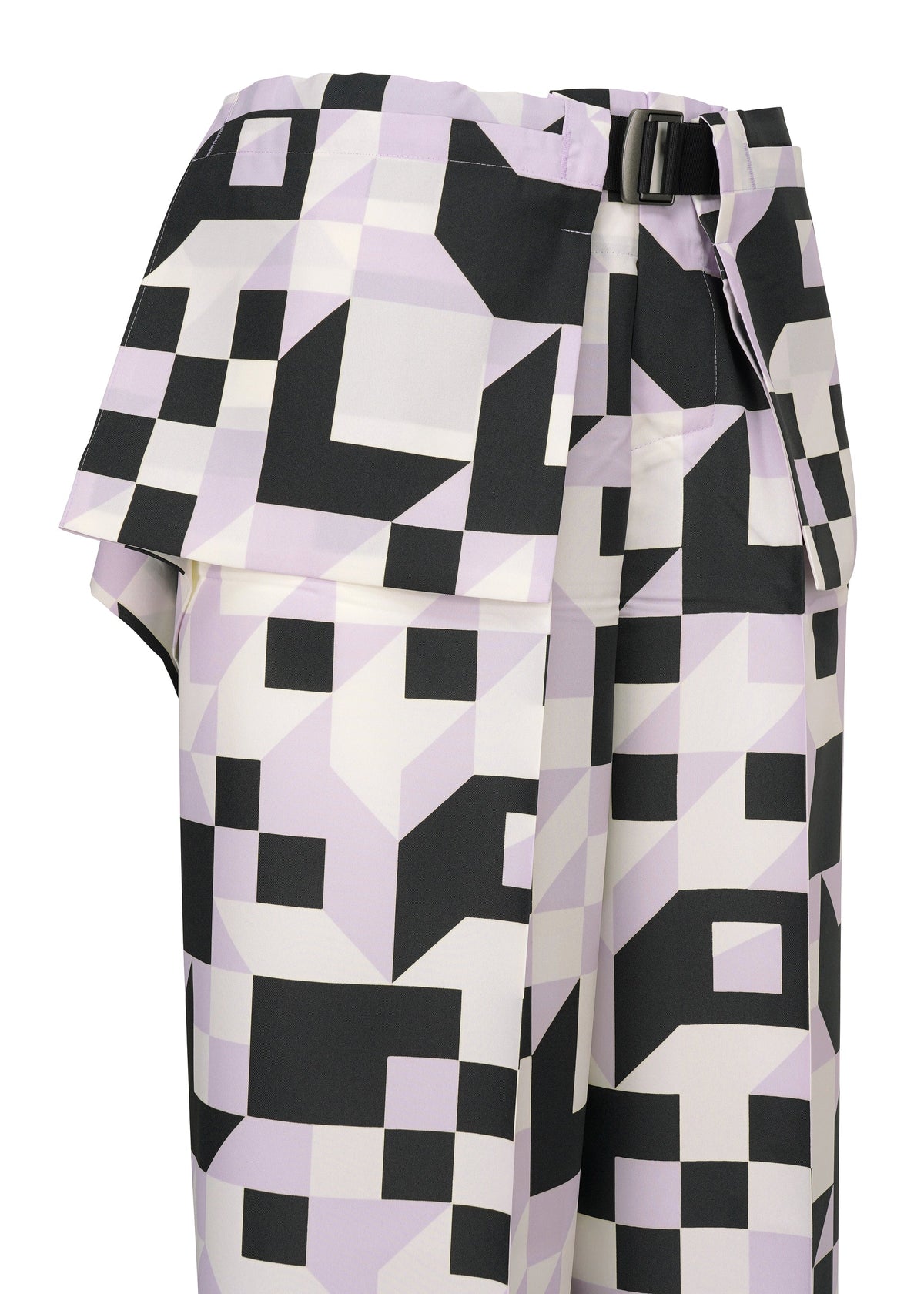 A detail shot of the 132 5. ISSEY MIYAKE BOX COMPOSITION trousers.